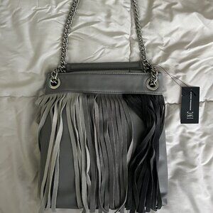 INC International Concepts Gray Fringe Bag/Purse